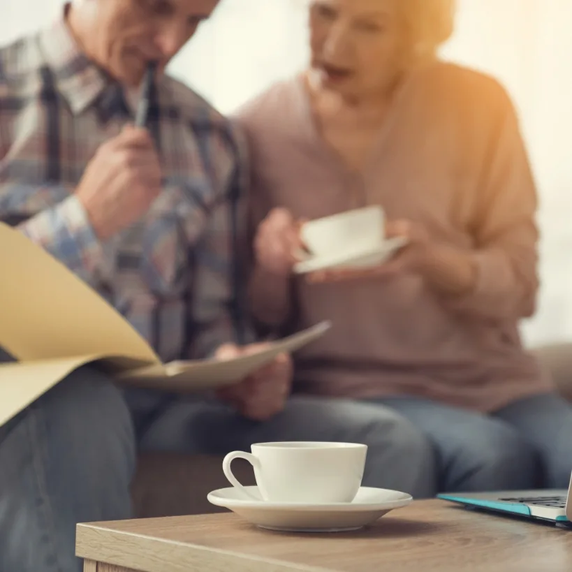 Couple with paperwork